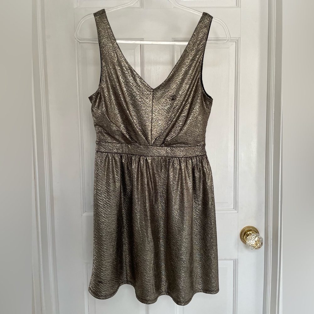 One Clothing Shimmering Gold Mini Dress